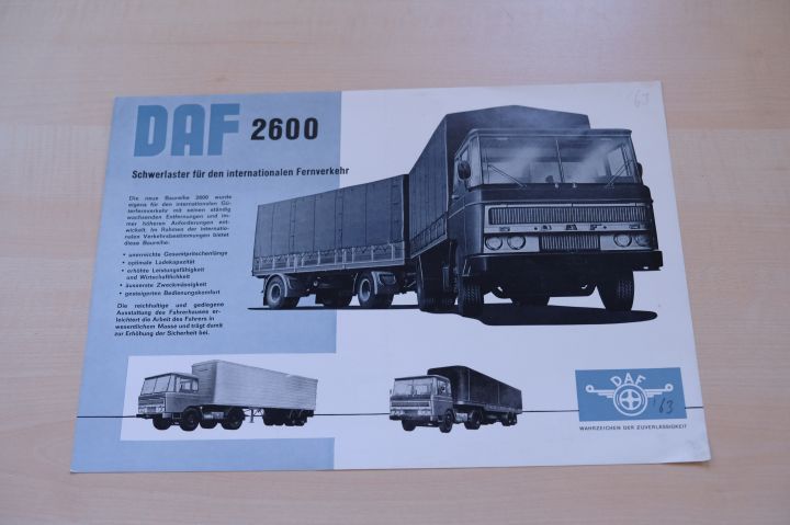 DAF LKW - 2600 - Prospekt 09/1962