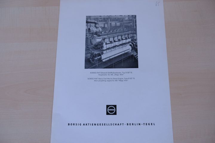 Borsig Fiat - Schwerölmotoren B 527 TS - Prospekt 11/1961
