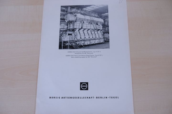 Borsig Fiat - Schwerölmotoren B 757 S - Prospekt 08/1963