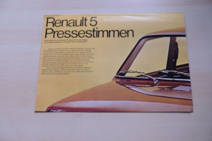 Renault R 5 - Pressestimmen - Prospekt 1972