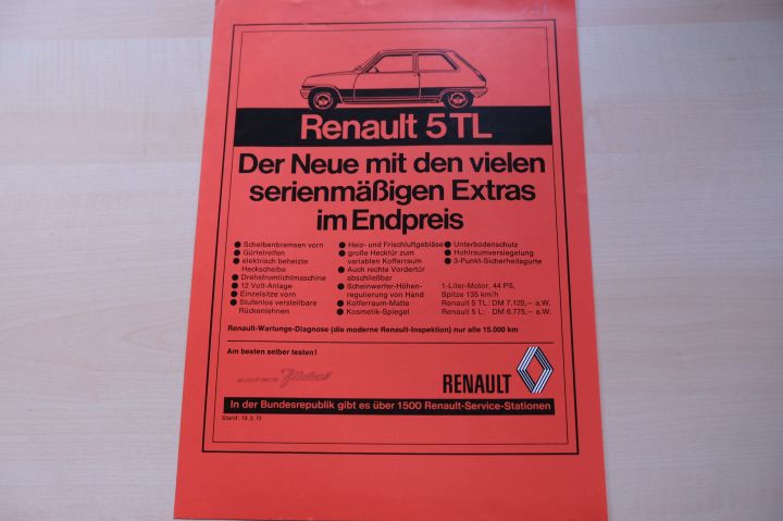 Renault R 5 TL Prospekt 197?