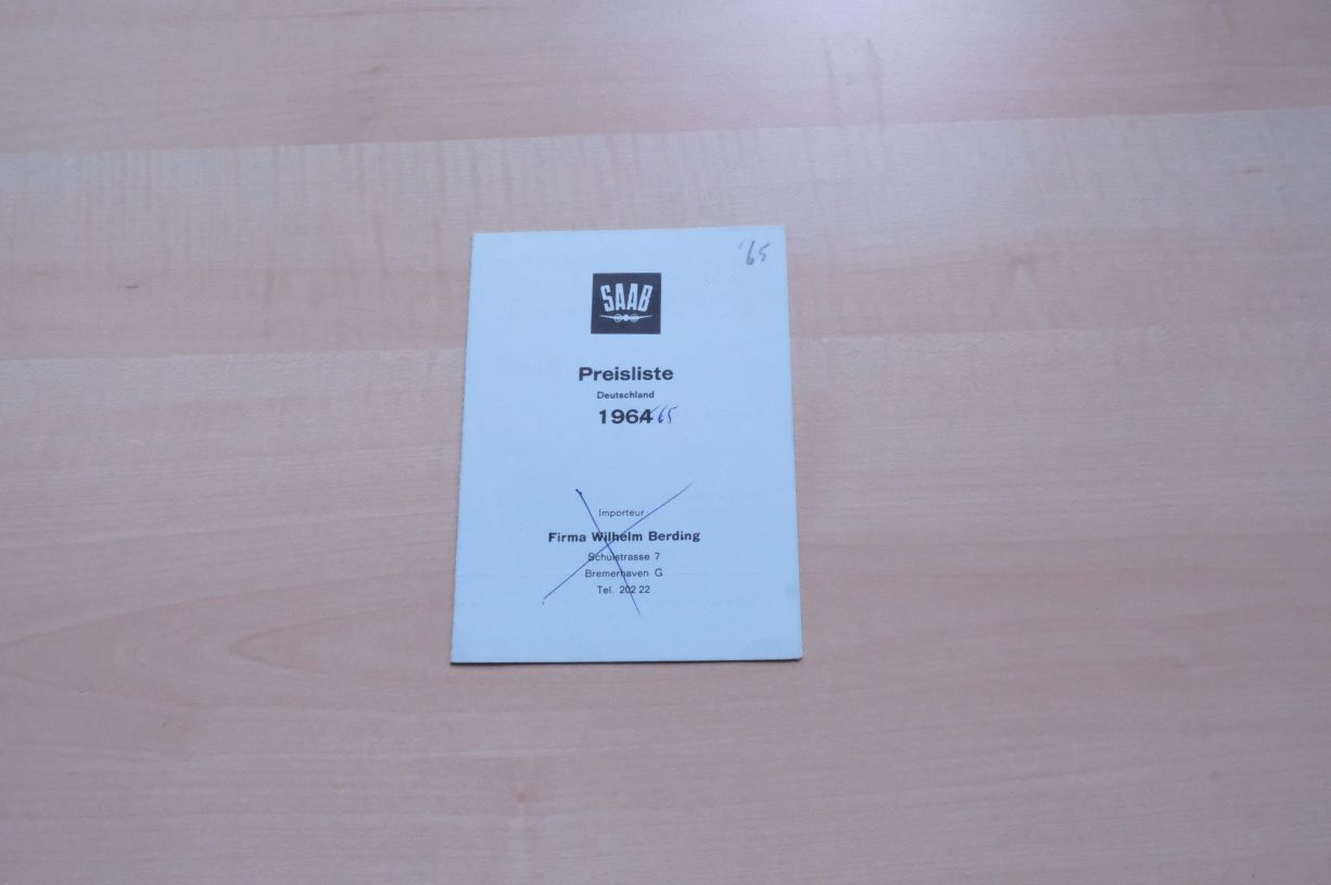 Saab 95 96 Sport - Preisliste & Extras - Prospekt 06/1964