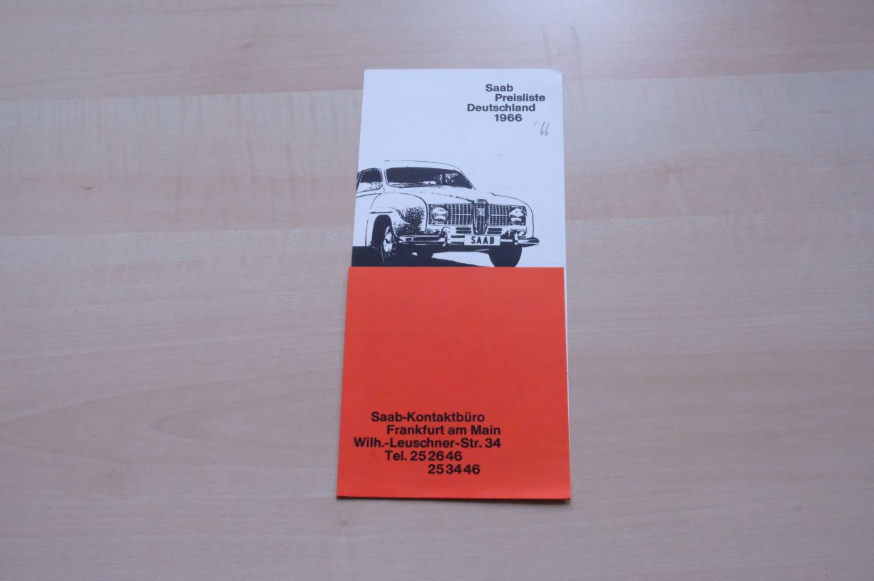 Saab 95 Kombi Monte Carlo 850 96 - Preisliste - Prospekt 1966