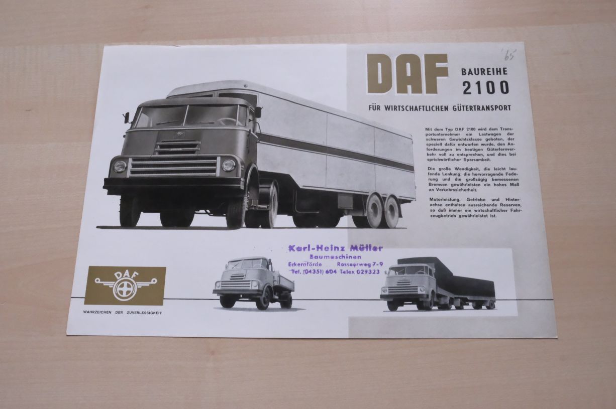 DAF LKW 2100 Prospekt 03/1963