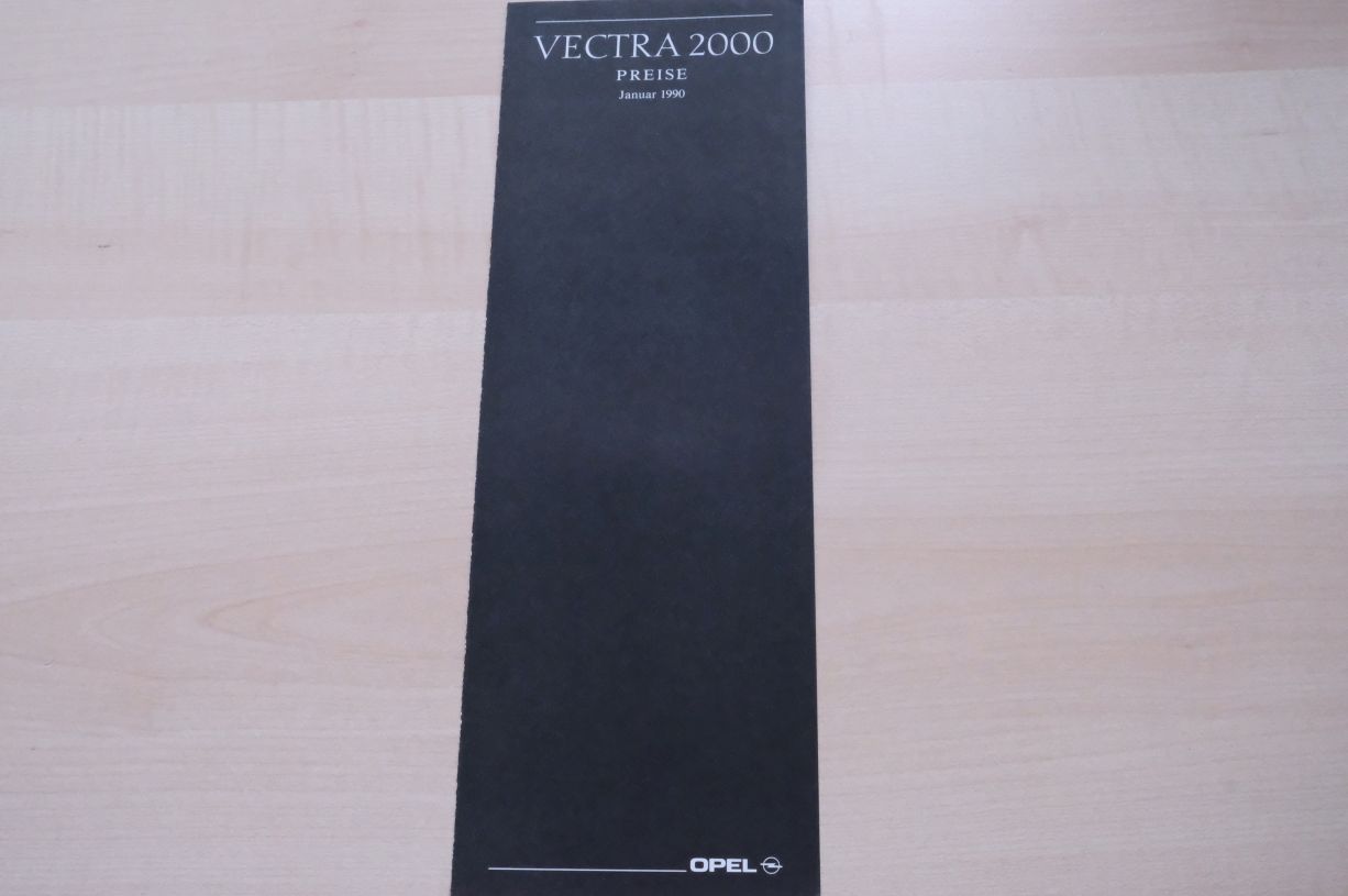 Opel Vectra A 2000 - Preisliste & Extras - Prospekt 01/1990
