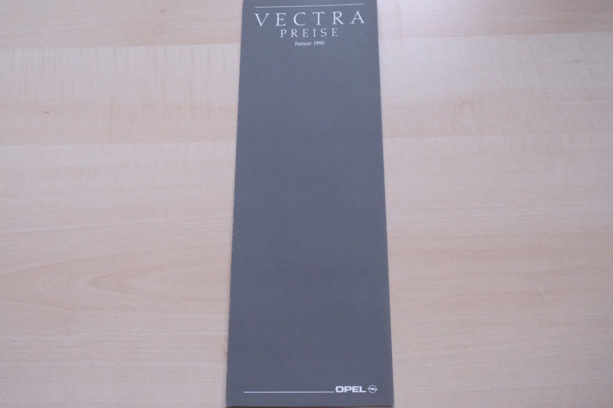 Opel Vectra A - Preisliste & Extras - Prospekt 01/1990