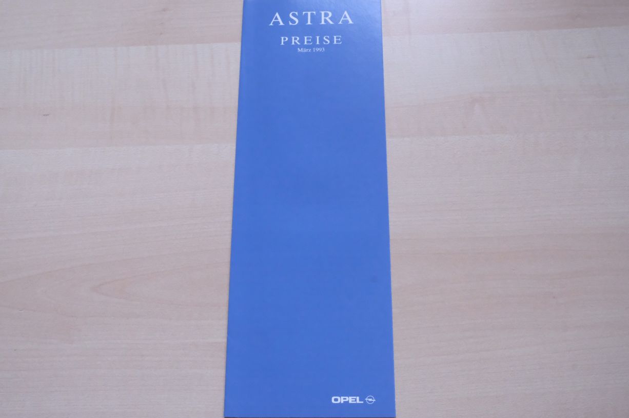 Opel Astra F - Preisliste & Extras - Prospekt 03/1993