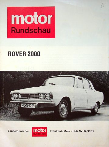 Rover 2000 im TEST - Motor Rundschau - Sonderdruck 14/1965
