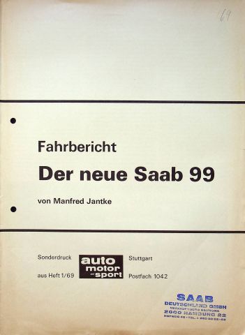Saab 99 im Fahrbericht - AMS - Sonderdruck 01/1969