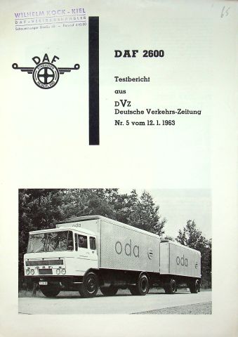 DAF LKW 2600 - DVZ - Sonderdruck 01/1963