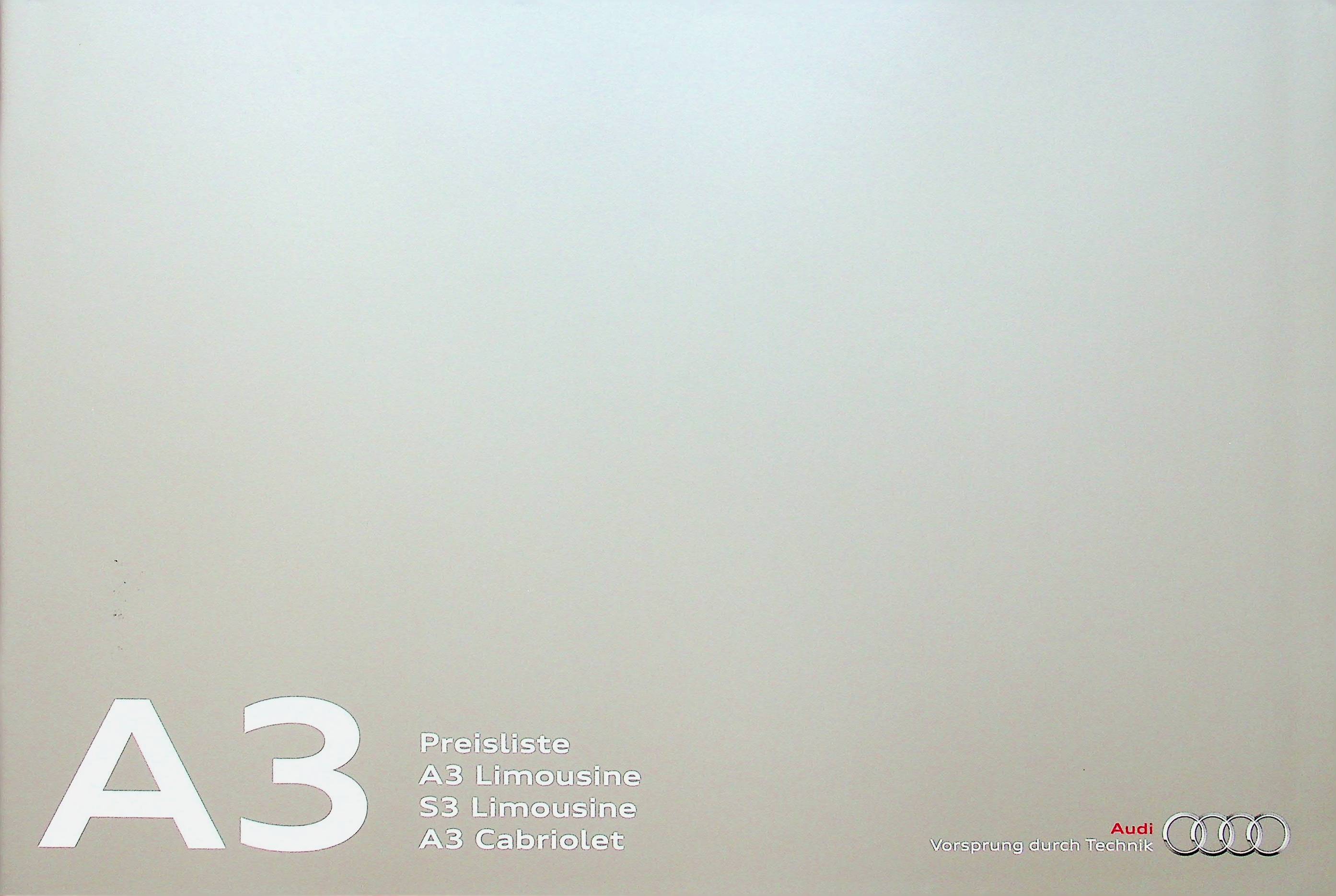 Audi A3 S3 Limousine A3 Cabrio - Preisliste & Extras - Prospekt 10/2013
