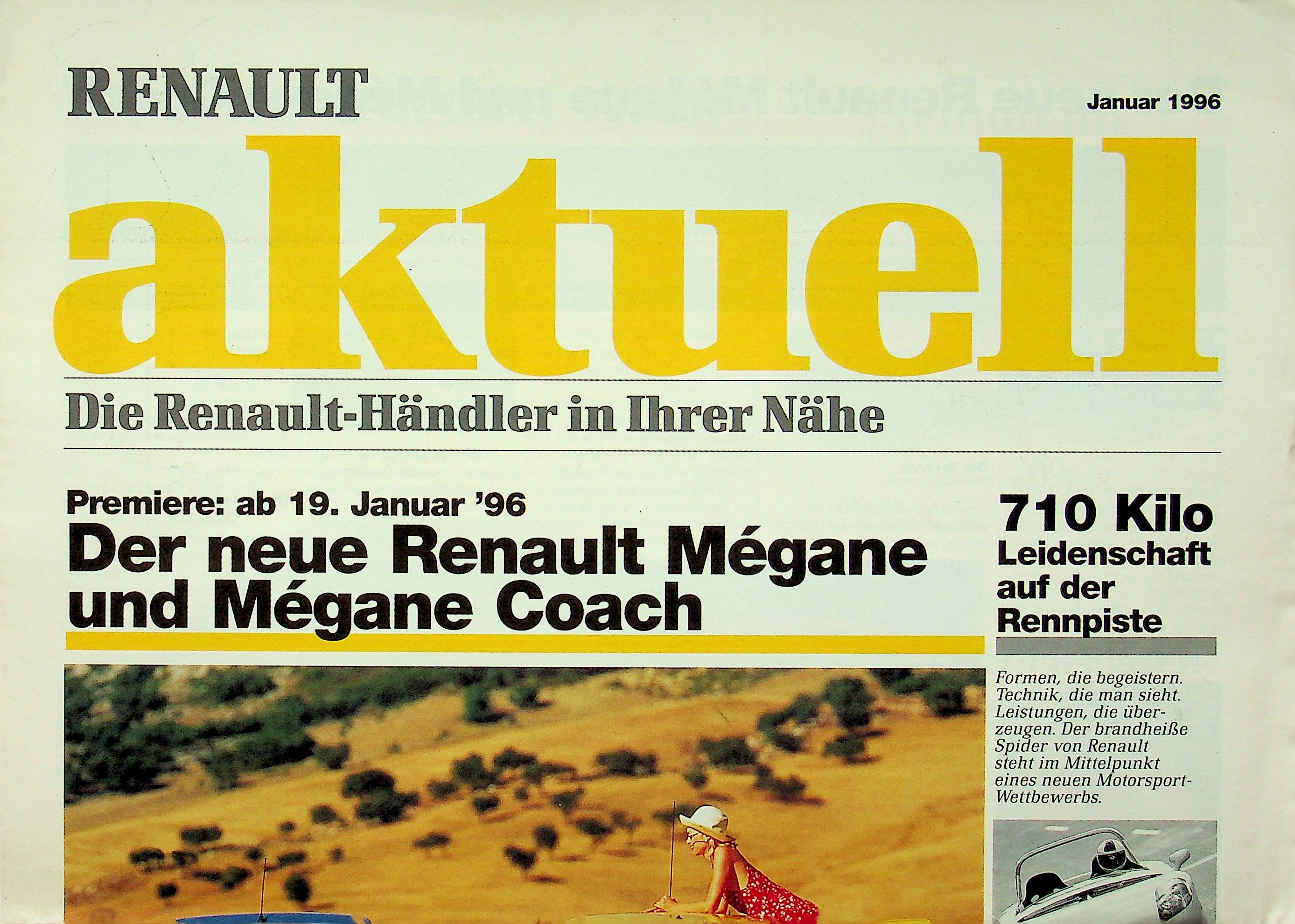 Renault Megane Coach - aktuell - Prospekt 01/1996