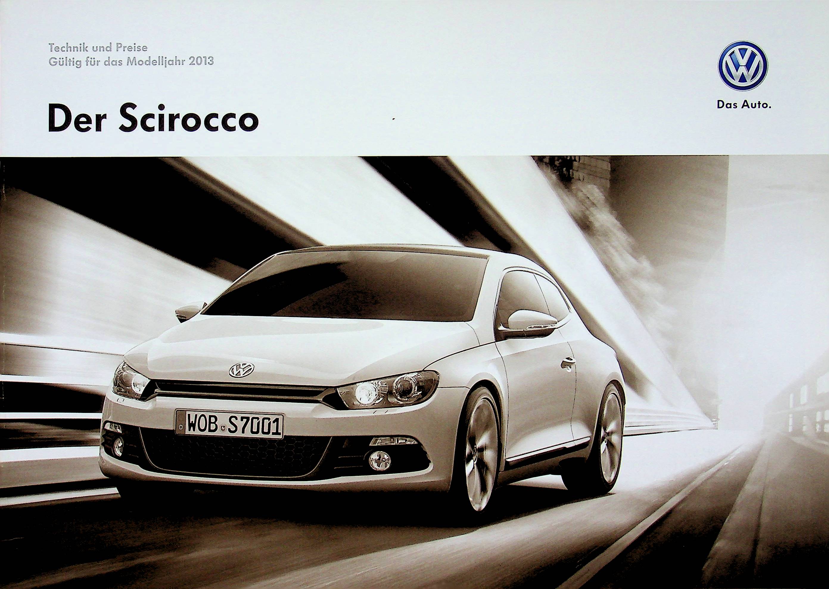 VW Scirocco - Technik & Preisliste & Extras - Prospekt 10/2012