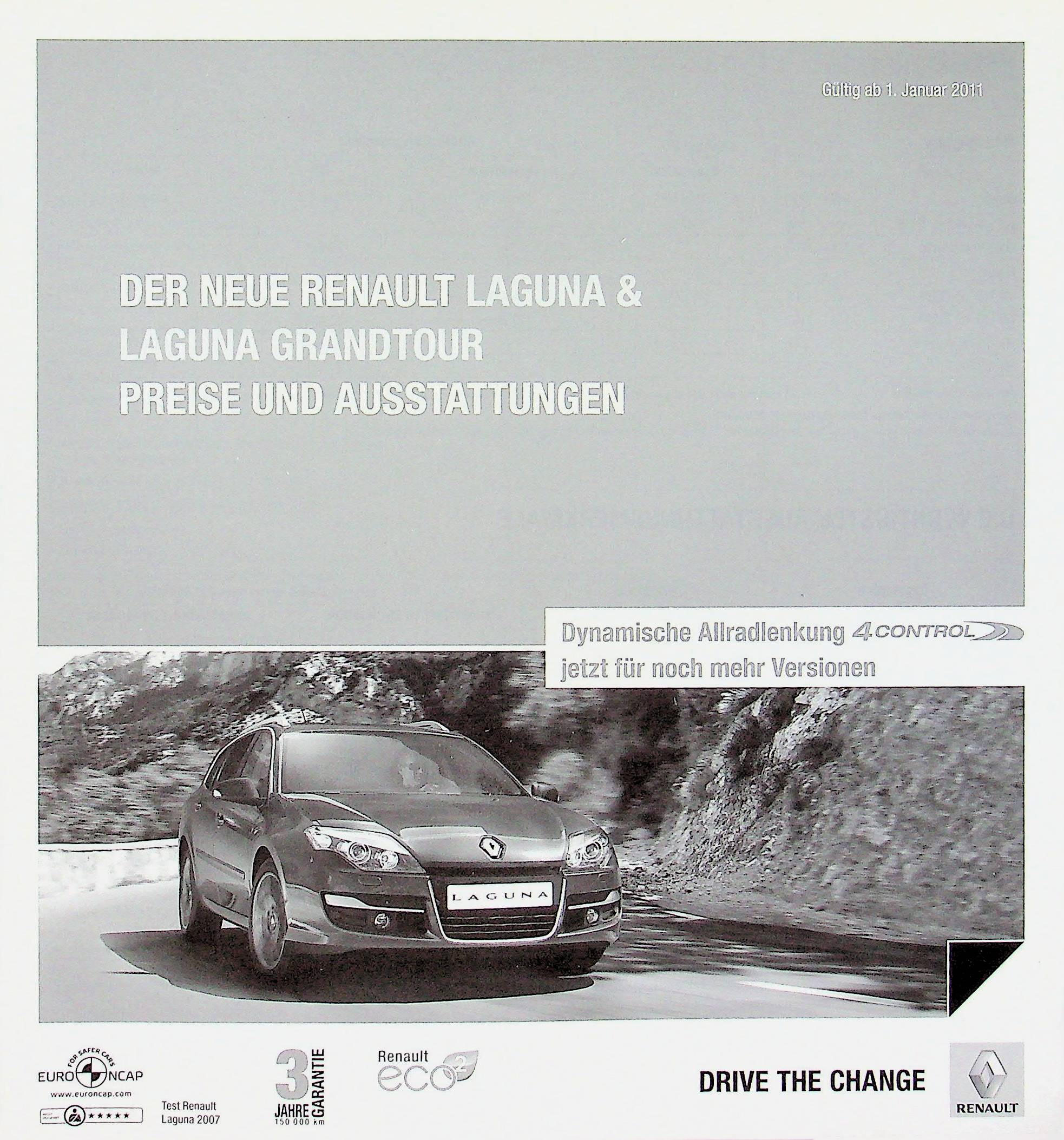 Renault Laguna + Grandtour - Preisliste & Extras - Prospekt 01/2011