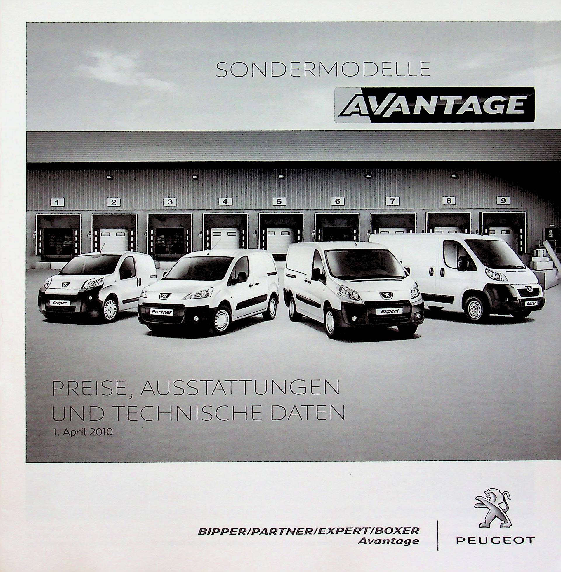 Peugeot Partner Boxer Avantage - Preisliste & Extras - Prospekt 04/2010