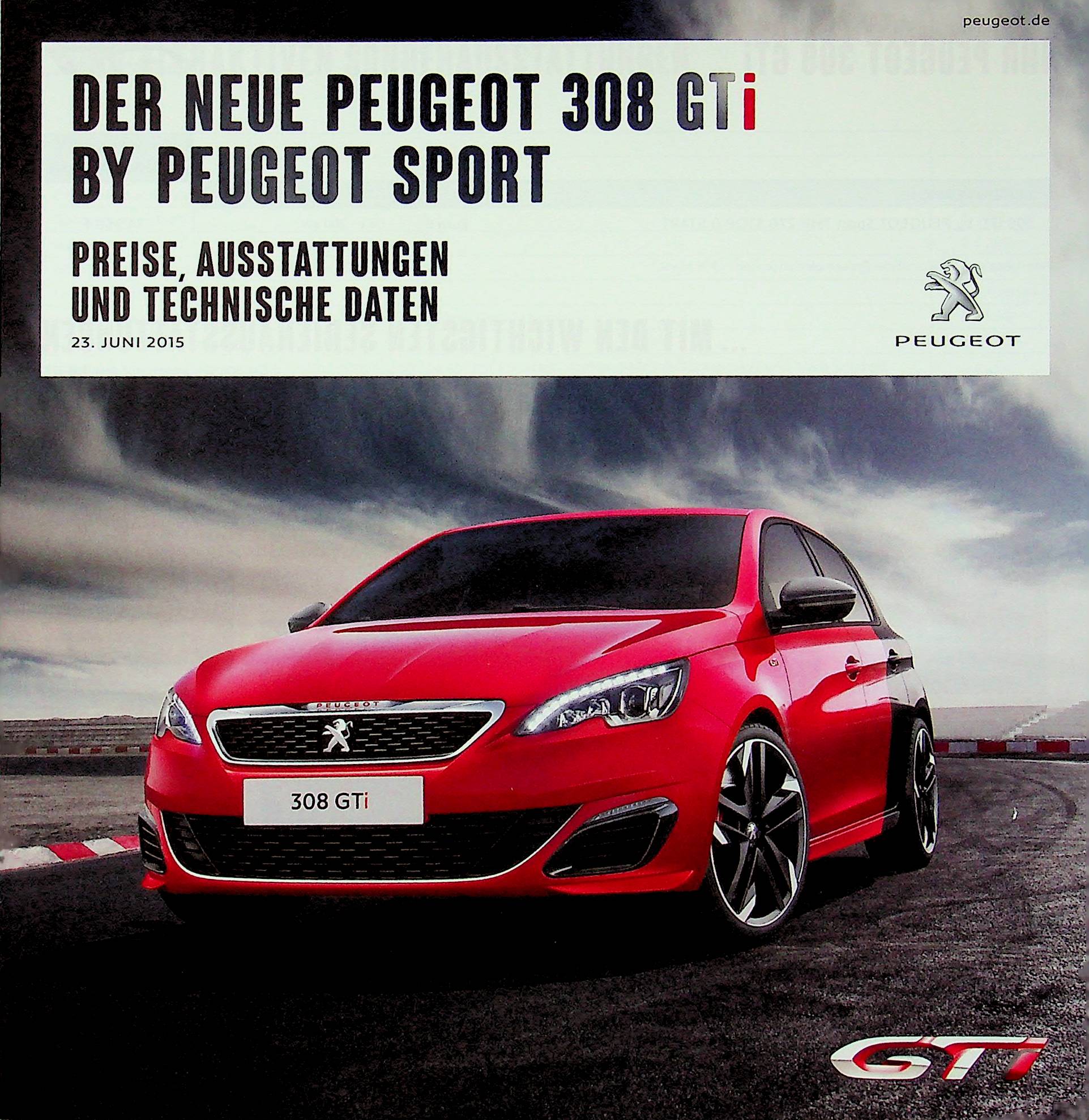 Peugeot 308 GTi - Preisliste & Extras - Prospekt 06/2015