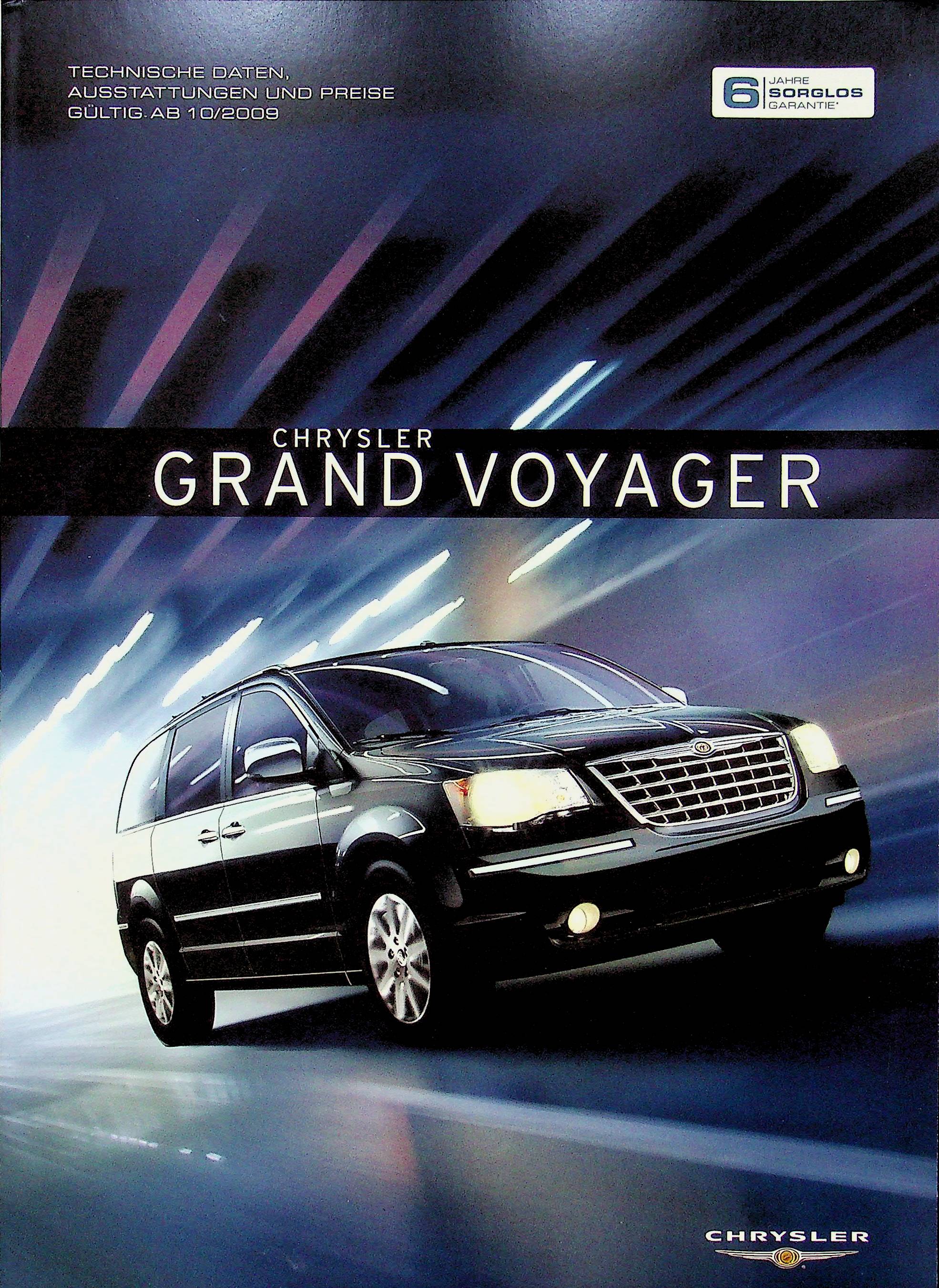 Chrysler Grand Voyager - Preisliste & t. Daten & Ausstattungen - Prospekt 10/2009
