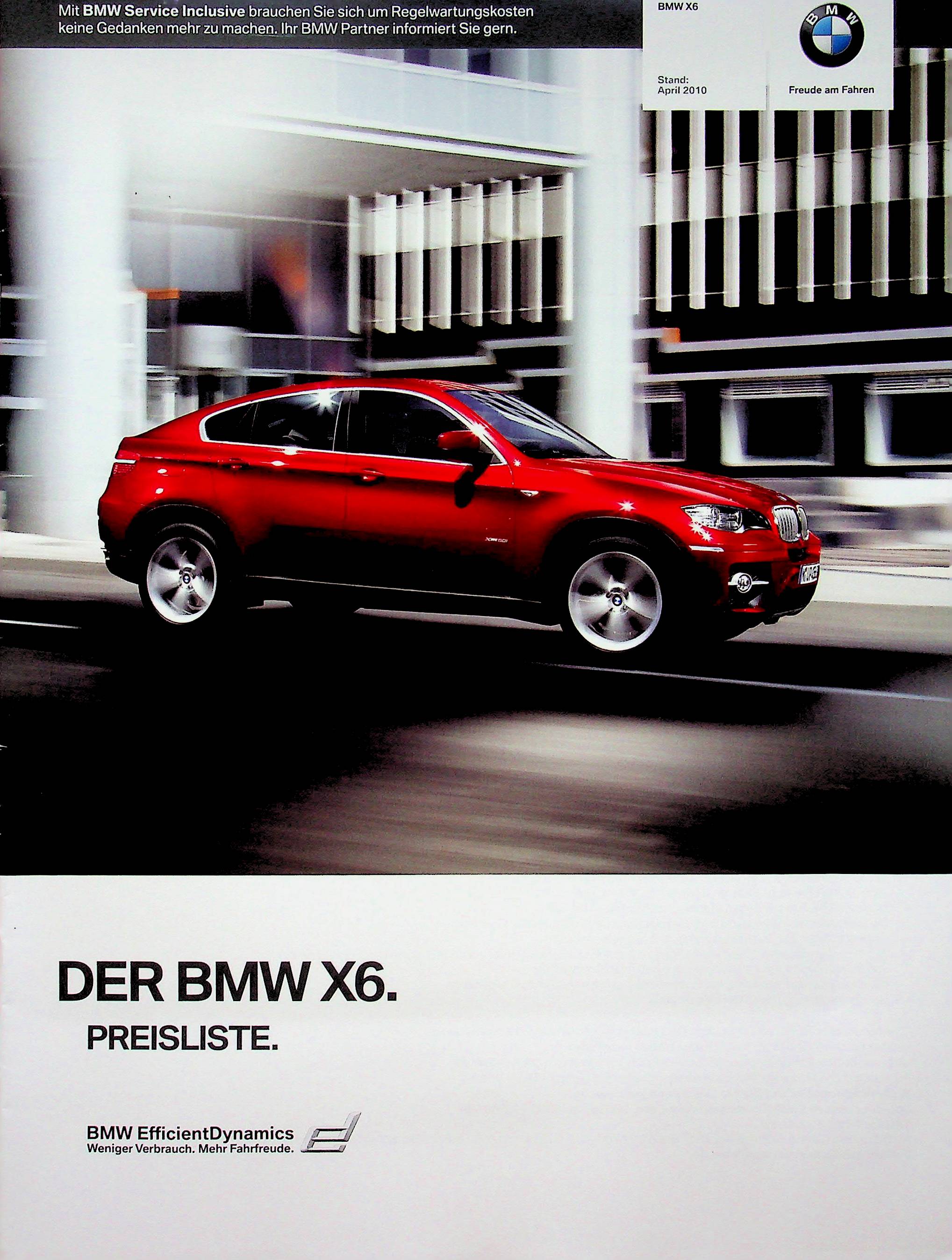 BMW X6 - Preisliste & Extras - Prospekt 04/2010