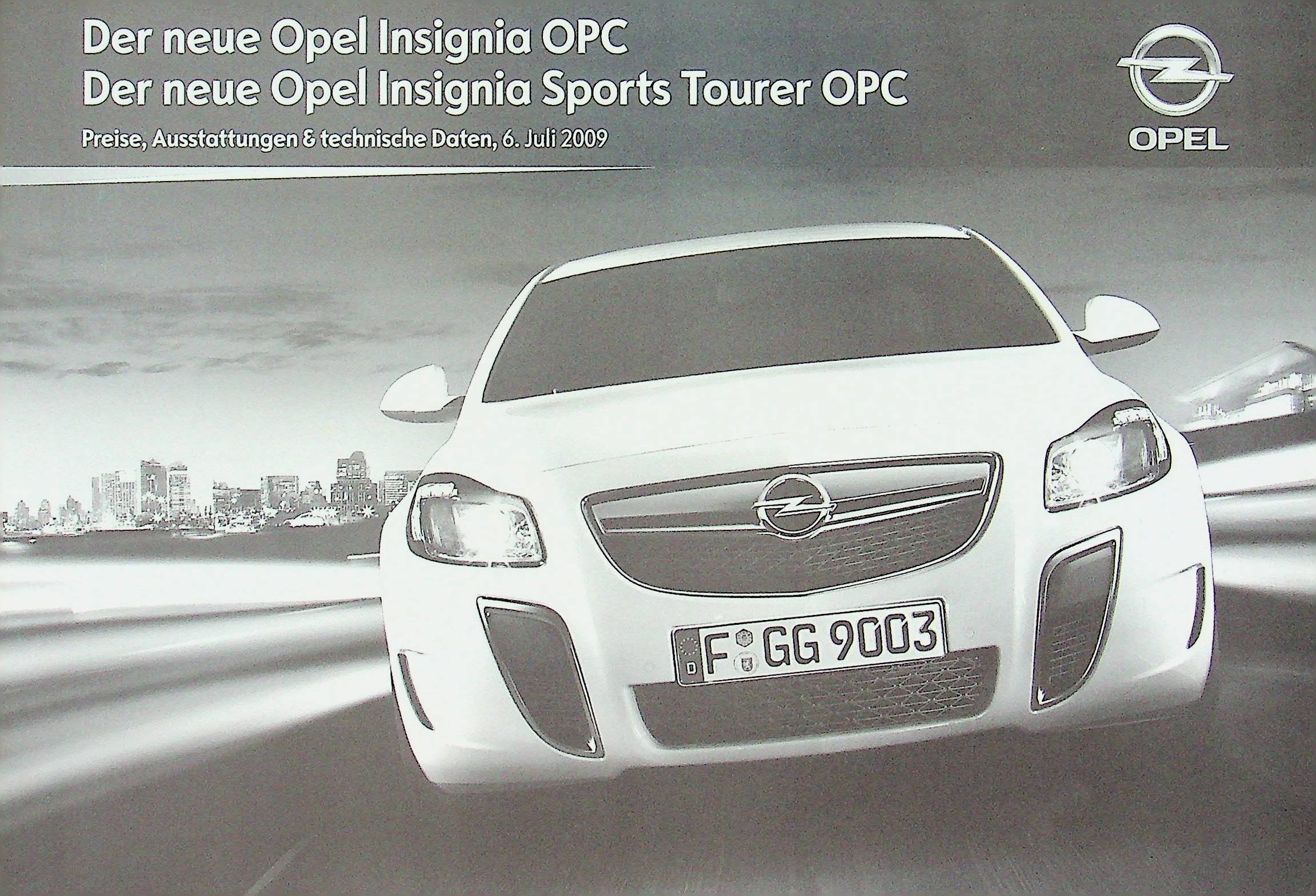 Opel Insignia OPC + Tourer - Preisliste & Extras - Prospekt 07/2009
