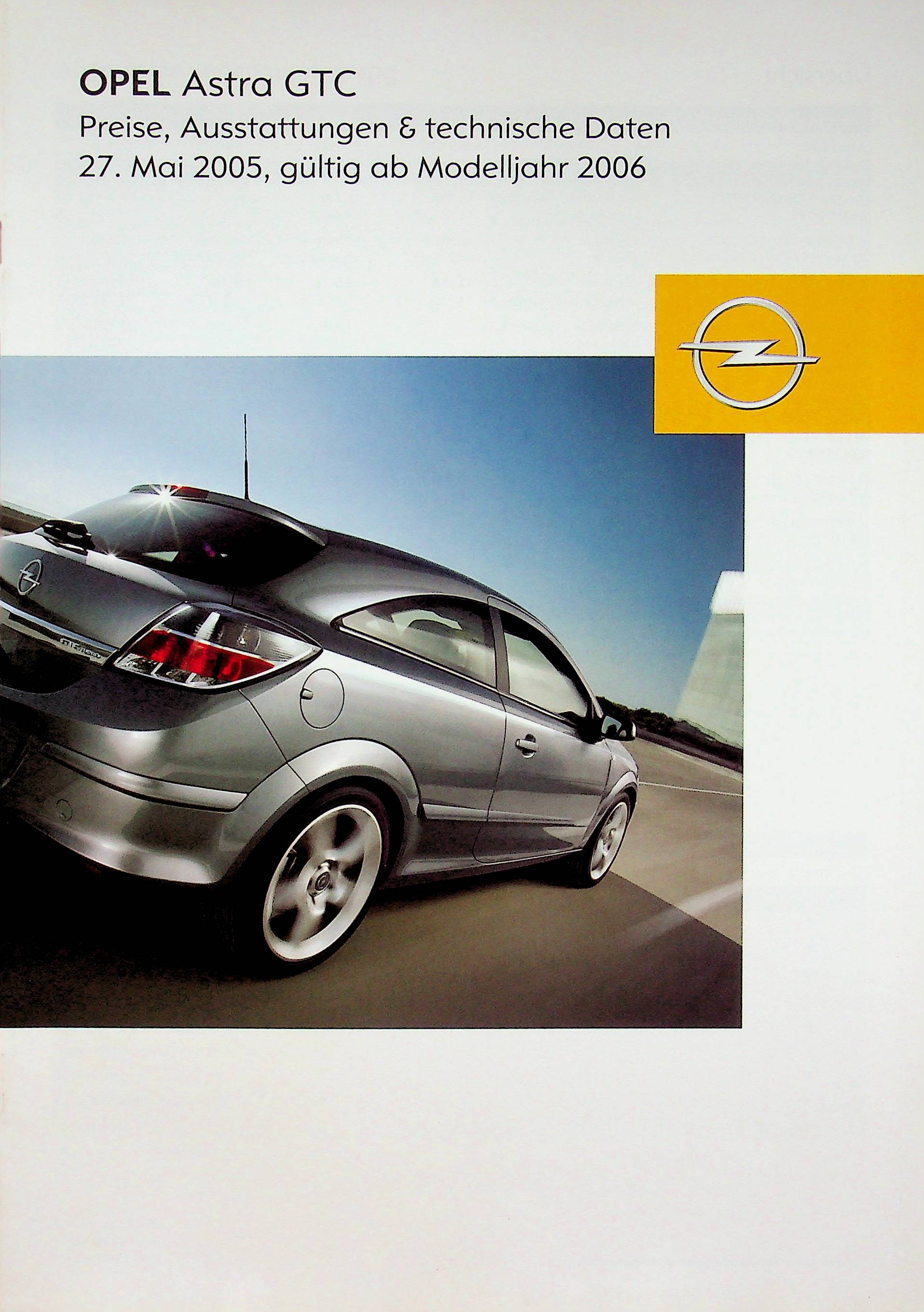 Opel Astra H GTC - Preisliste & Extras - Prospekt 05/2005
