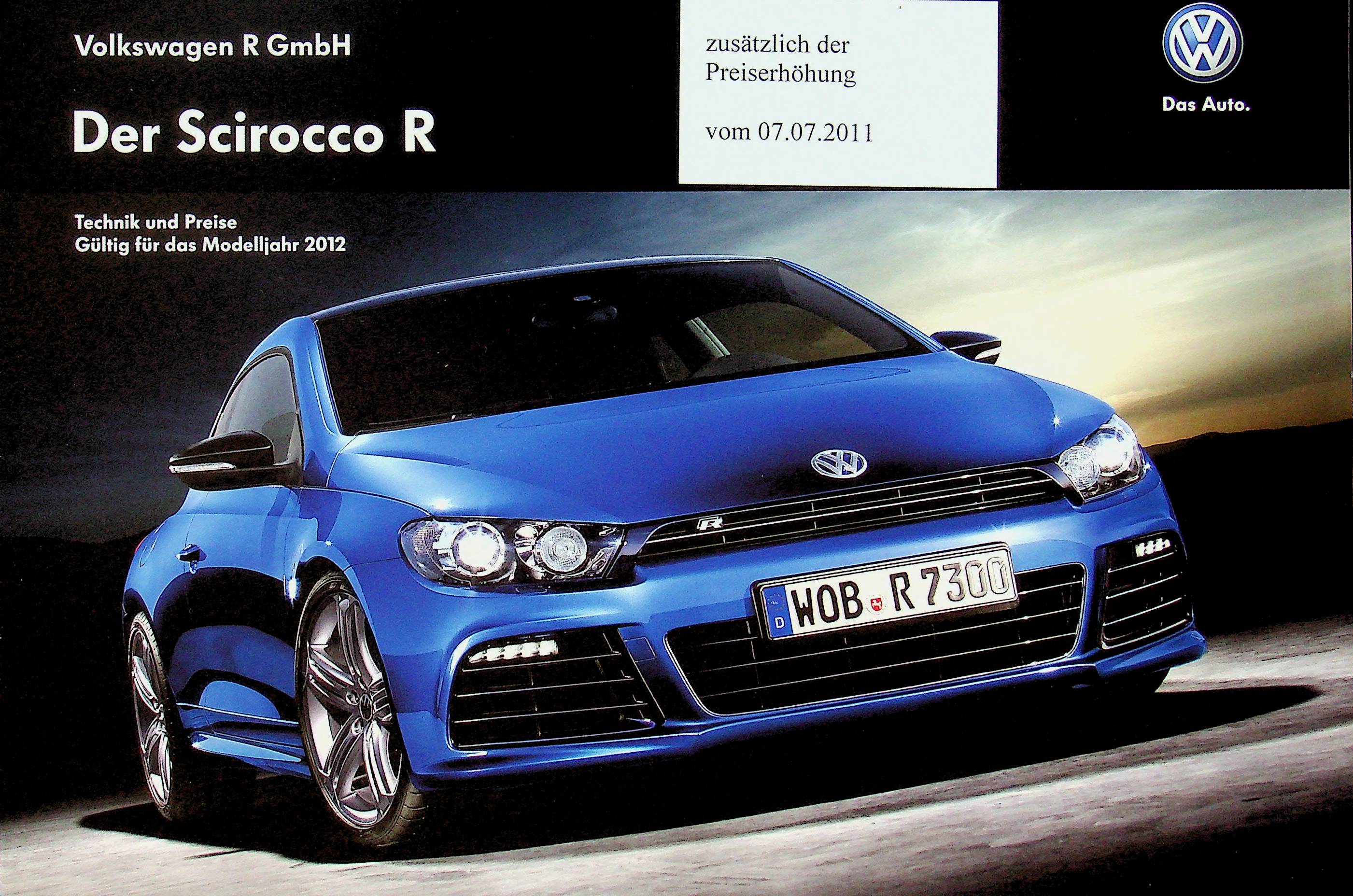 VW Scirocco R - Preise & tech. Daten & Ausstattungen - Prospekt 04/2011
