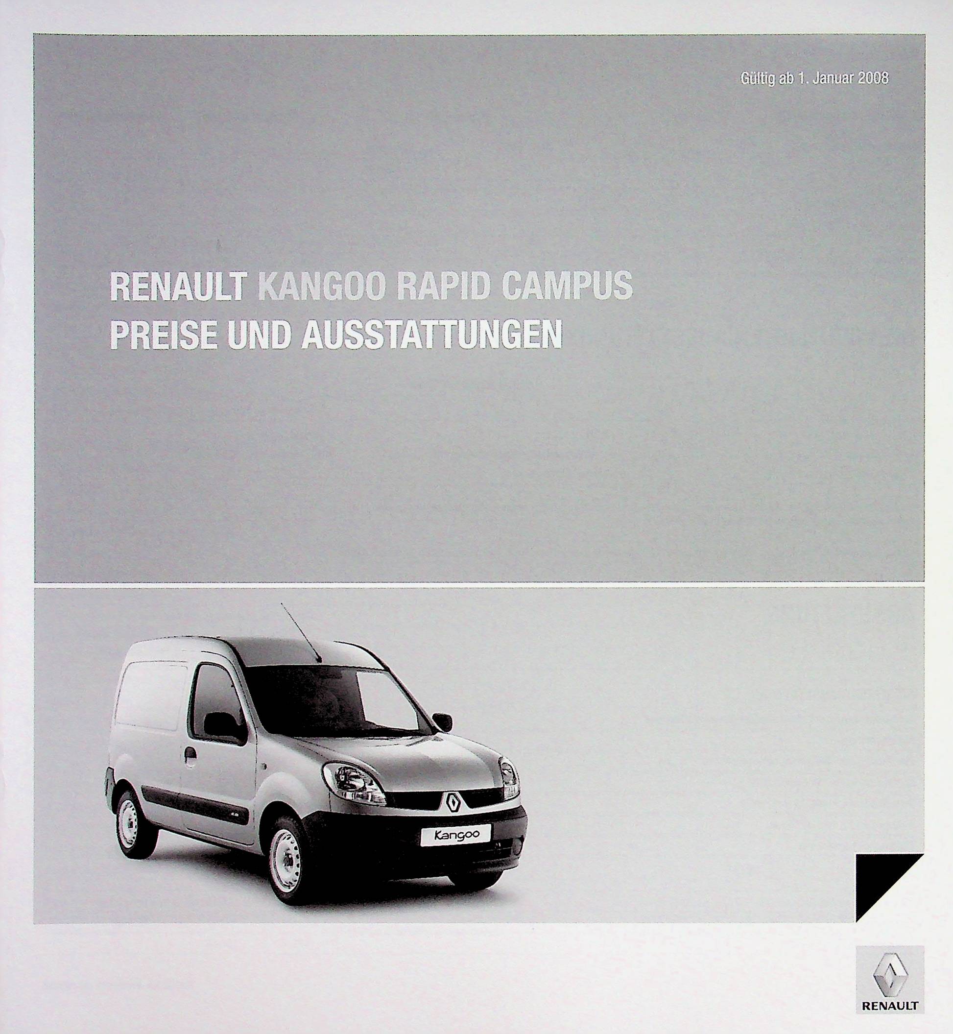 Renault Kangoo Rapid Campus - Preisliste & Extras - Prospekt 01/2008