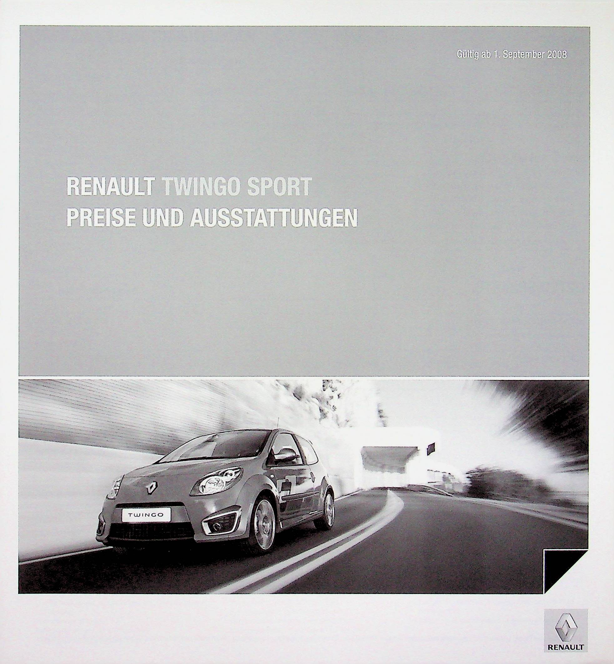 Renault Twingo RS Sport - Preisliste & Extras - Prospekt 09/2008