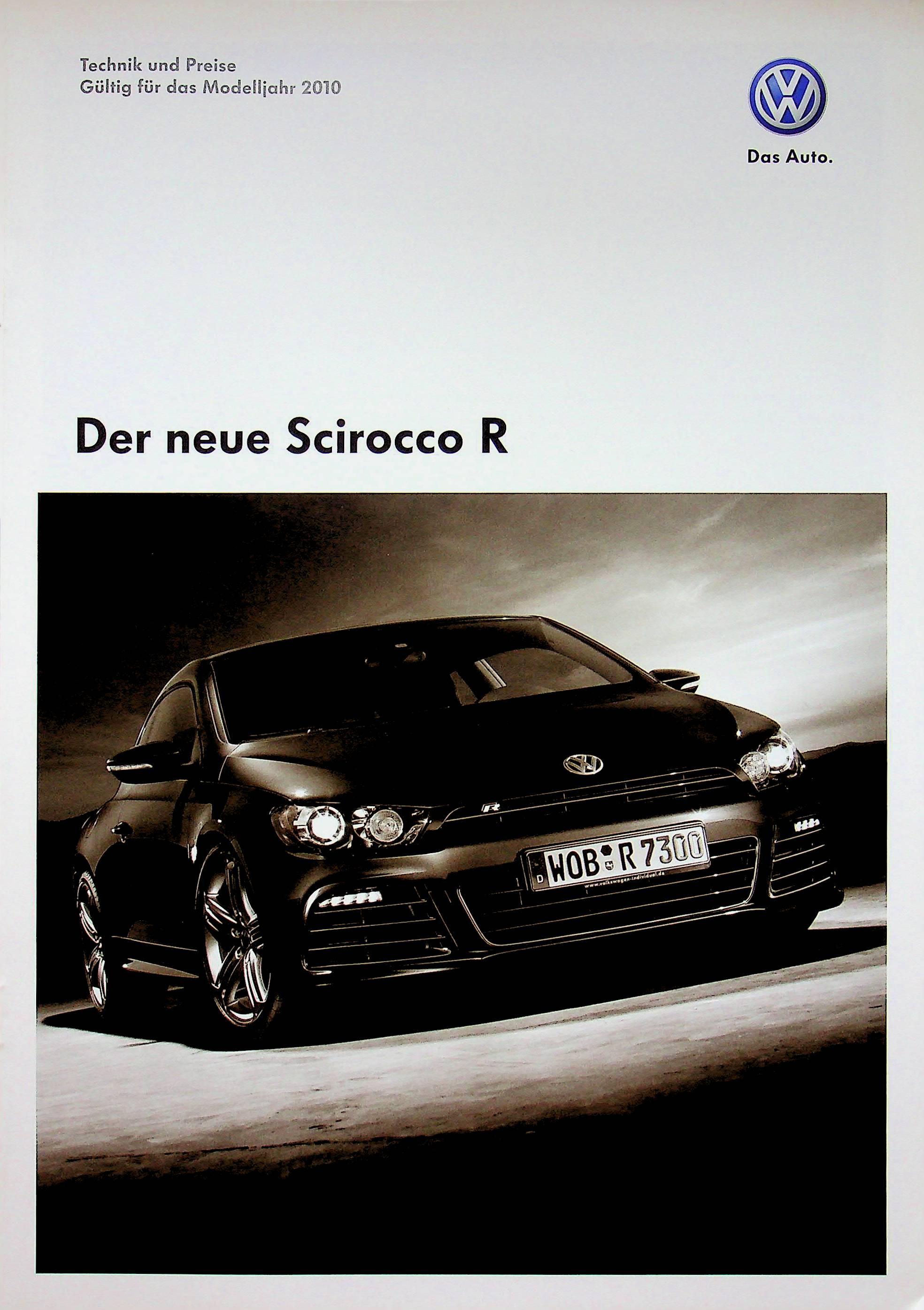 VW Scirocco R - Preise & tech. Daten & Ausstattungen - Prospekt 11/2009