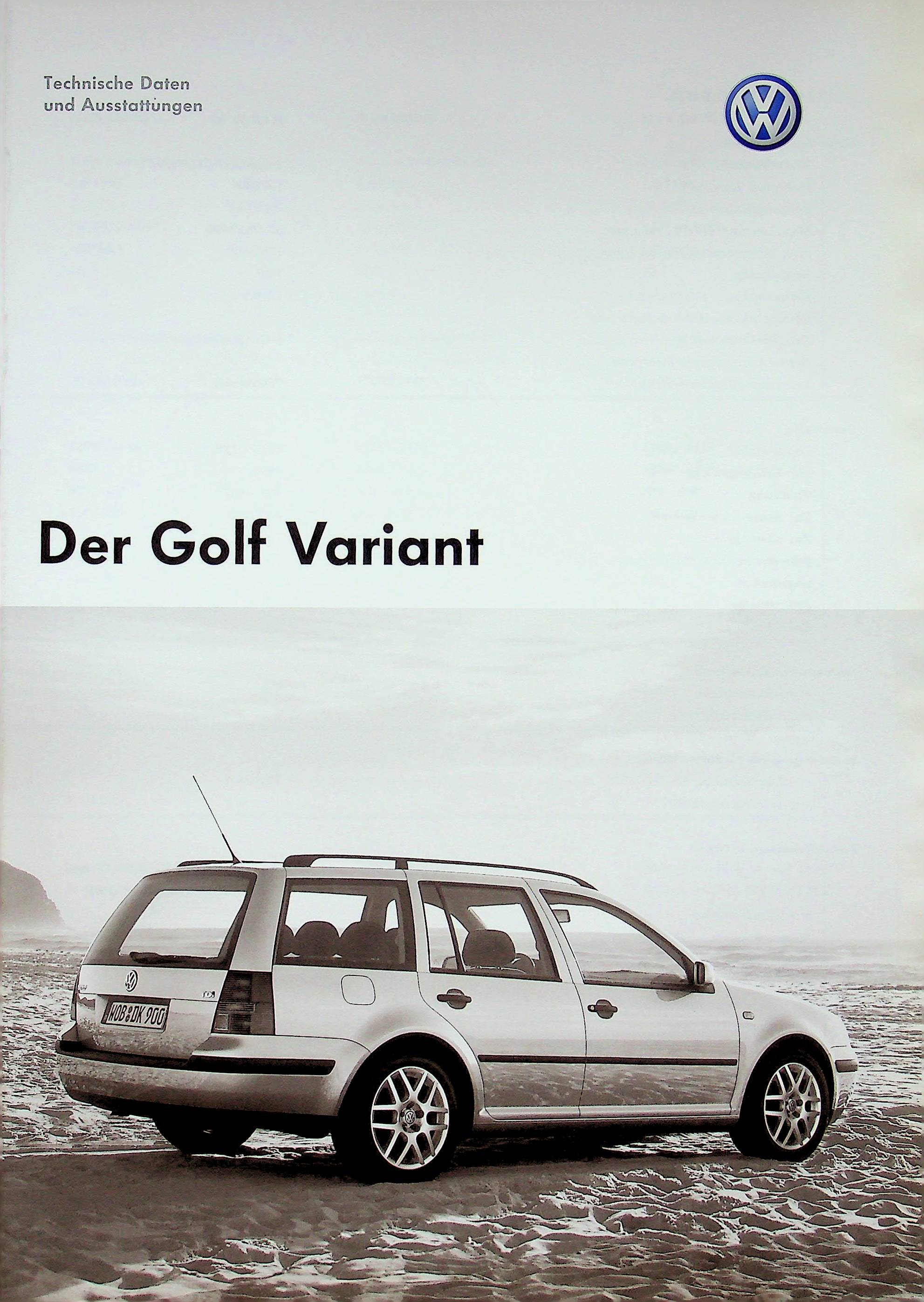 VW Golf IV Variant - technische Daten & Ausstattungen - Prospekt 05/2005