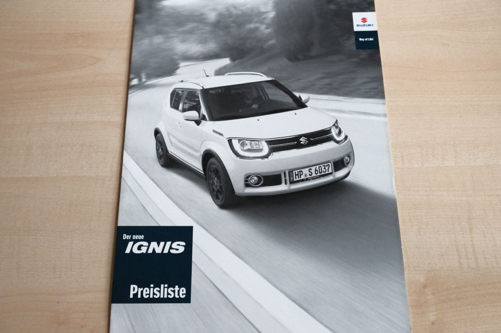 Suzuki Ignis - Preisliste & Extras - Prospekt 12/2016