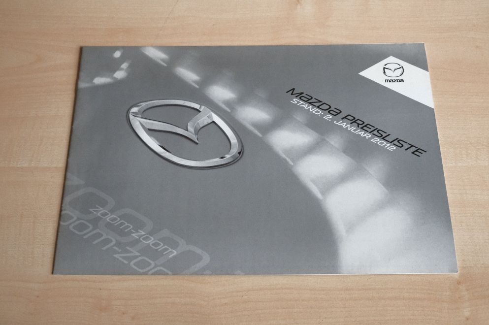 Mazda 2 3 5 6 CX-5 CX-7 - Preisliste & Extras - Prospekt 01/2012