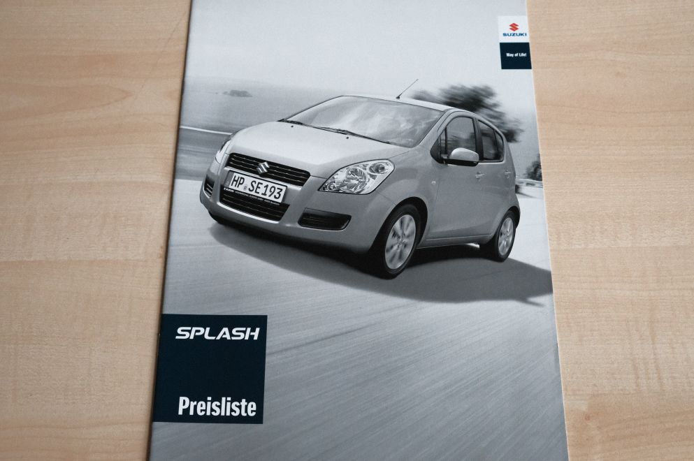 Suzuki Splash - Preisliste & Extras - Prospekt 01/2012
