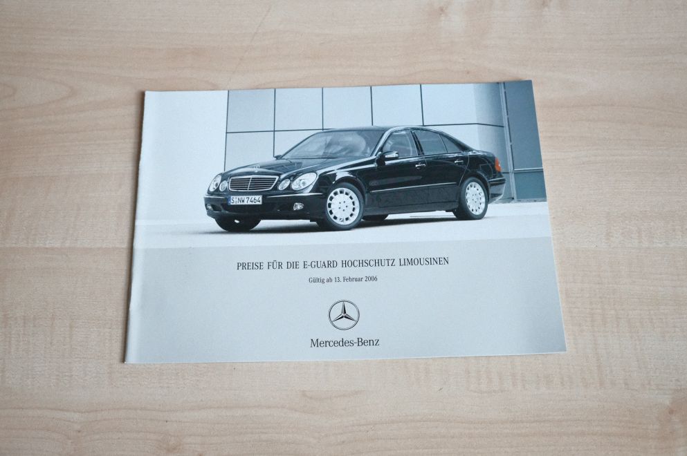 Mercedes E-Klasse W211- E-Guard - Preisliste & Extras - Prospekt 02/2006