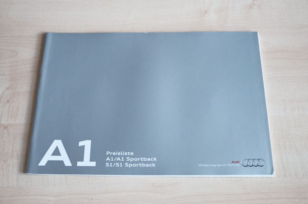 Audi A1 + S1 + Sportback - Preisliste & Extras - Prospekt 01/2015