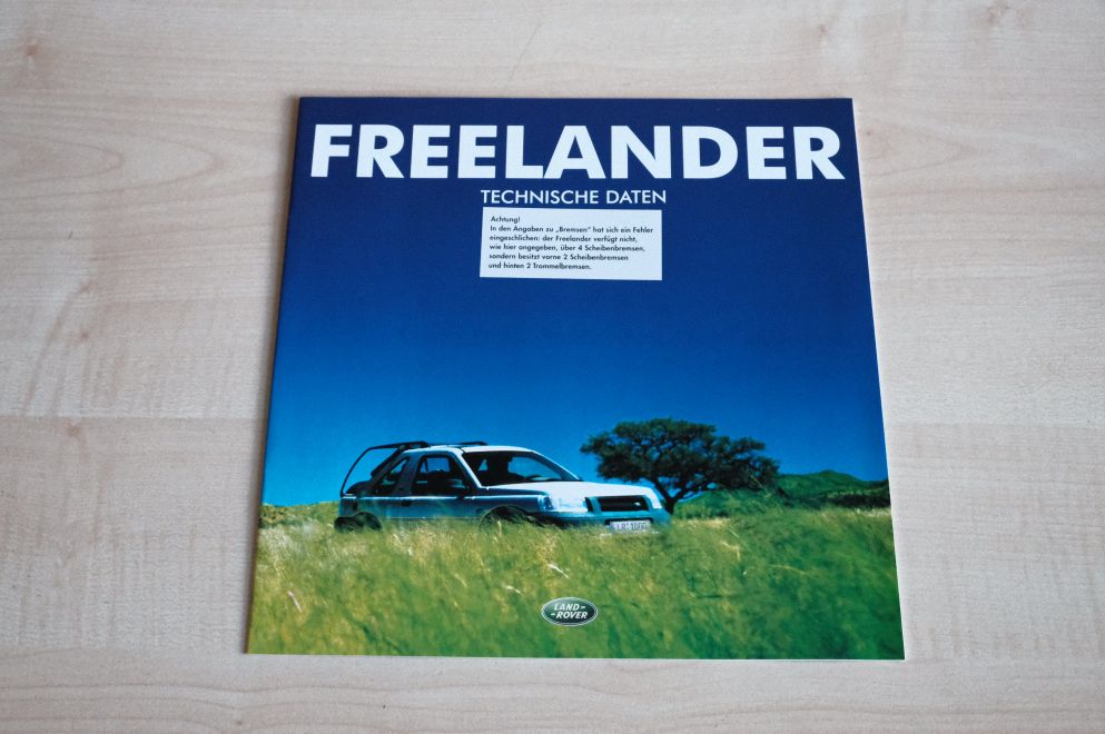 Land Rover Freelander - technische Daten & Ausstattungen - Prospekt 2002