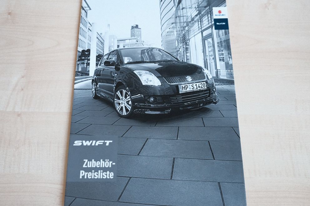 Suzuki Swift - Zubehör Preisliste - Prospekt 10/2008