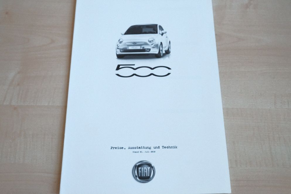 Fiat 500 - Preisliste & Extras - Prospekt 07/2010