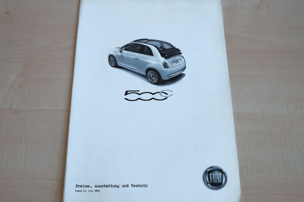Fiat 500 C - Preisliste & Extras - Prospekt 07/2009