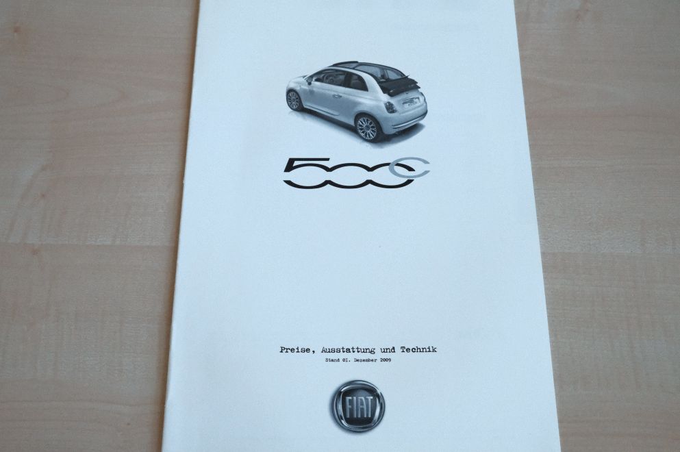 Fiat 500 C - Preisliste & Extras - Prospekt 12/2009