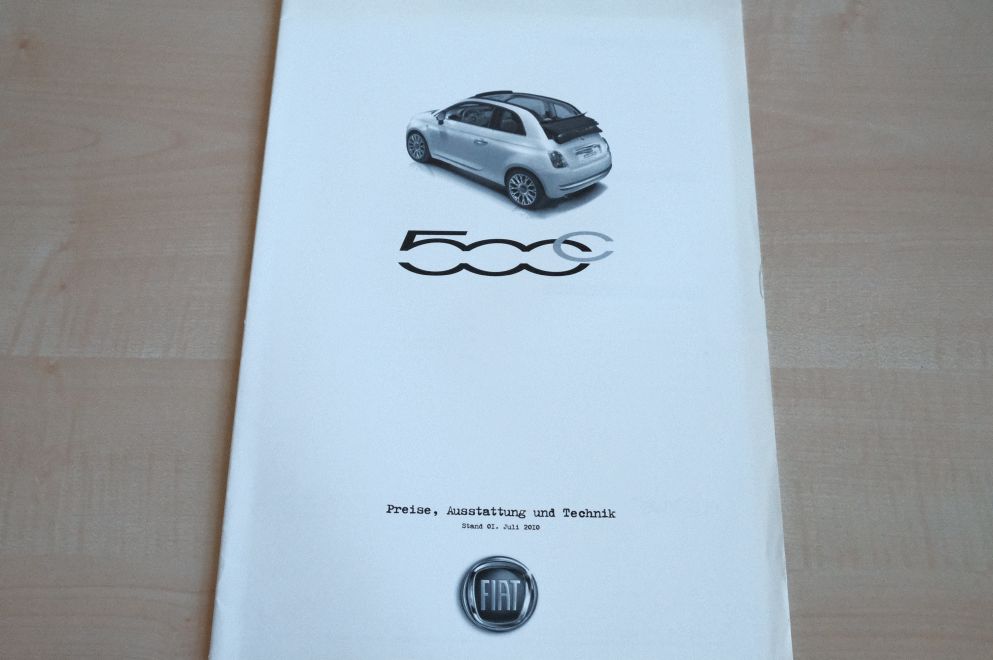 Fiat 500 C - Preisliste & Extras - Prospekt 07/2010