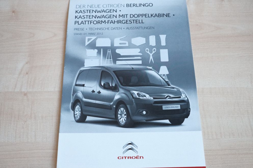 Citroen Berlingo Kastenwagen - Preisliste & Extras - Prospekt 03/2012