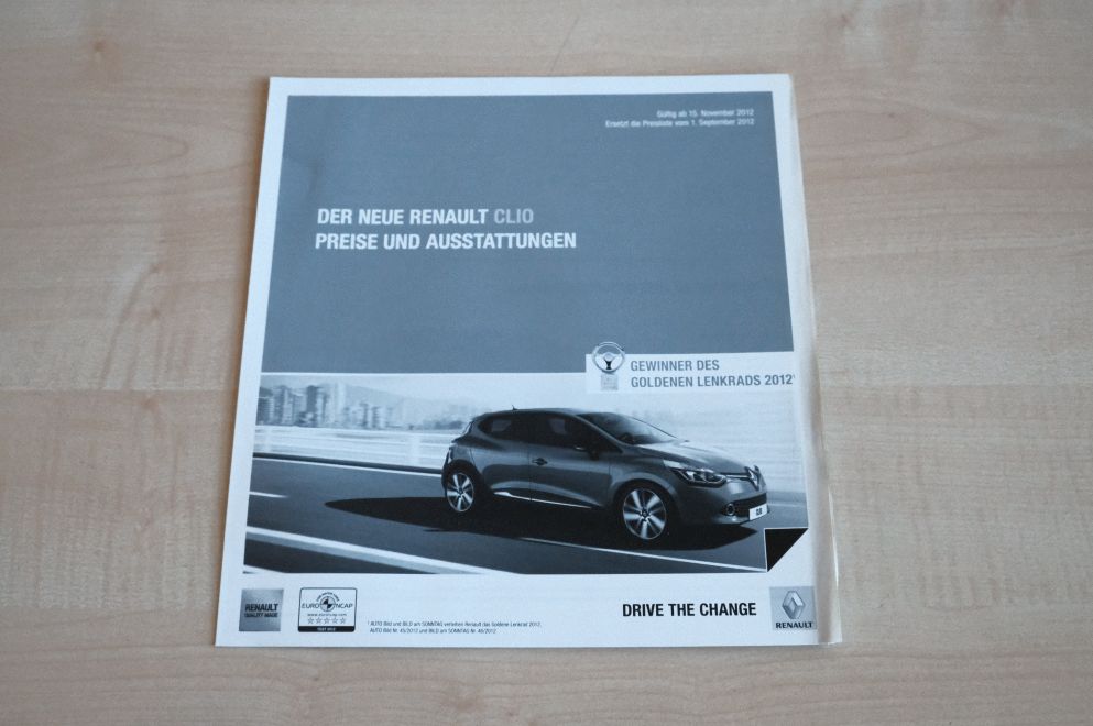 Renault Clio - Preisliste & Extras - Prospekt 11/2012