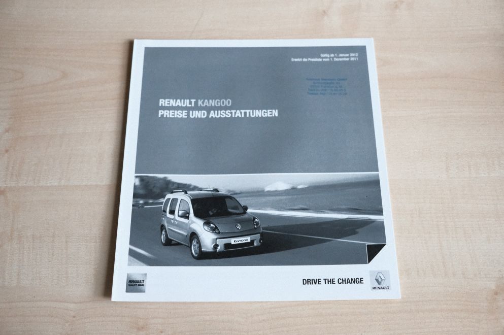 Renault Kangoo - Preisliste & Extras - Prospekt 01/2012