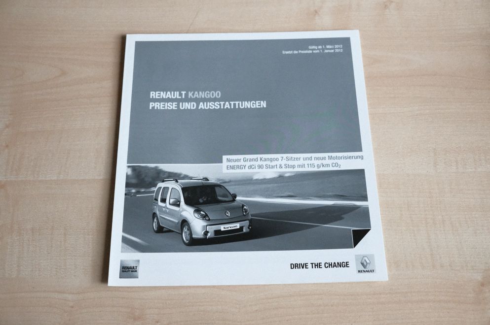 Renault Kangoo - Preisliste & Extras - Prospekt 03/2012