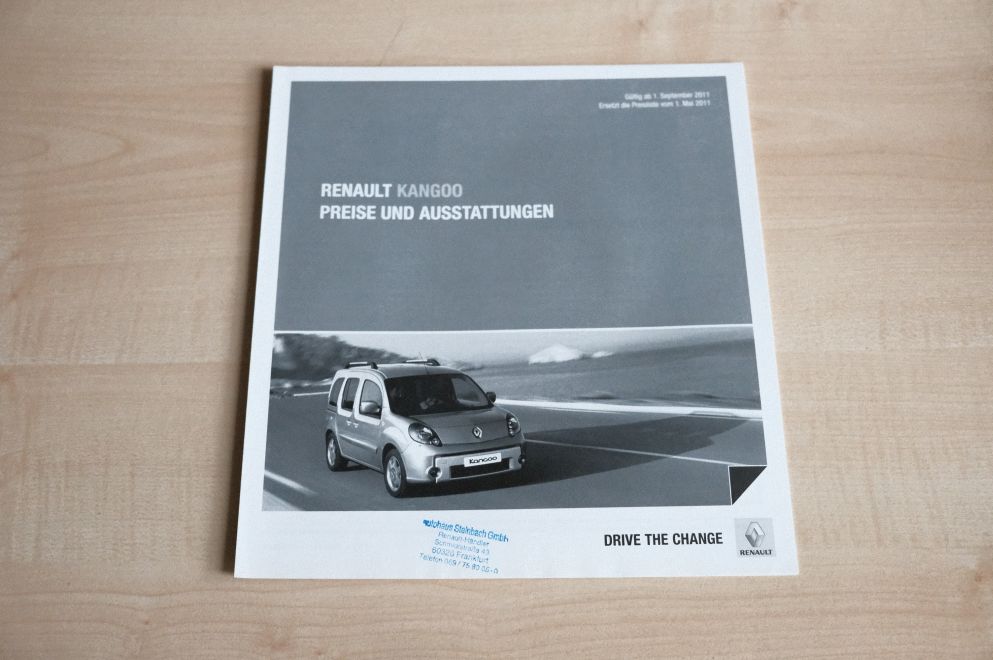 Renault Kangoo - Preisliste & Extras - Prospekt 09/2011