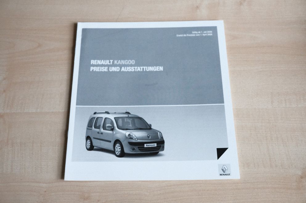 Renault Kangoo - Preisliste & Extras - Prospekt 07/2008