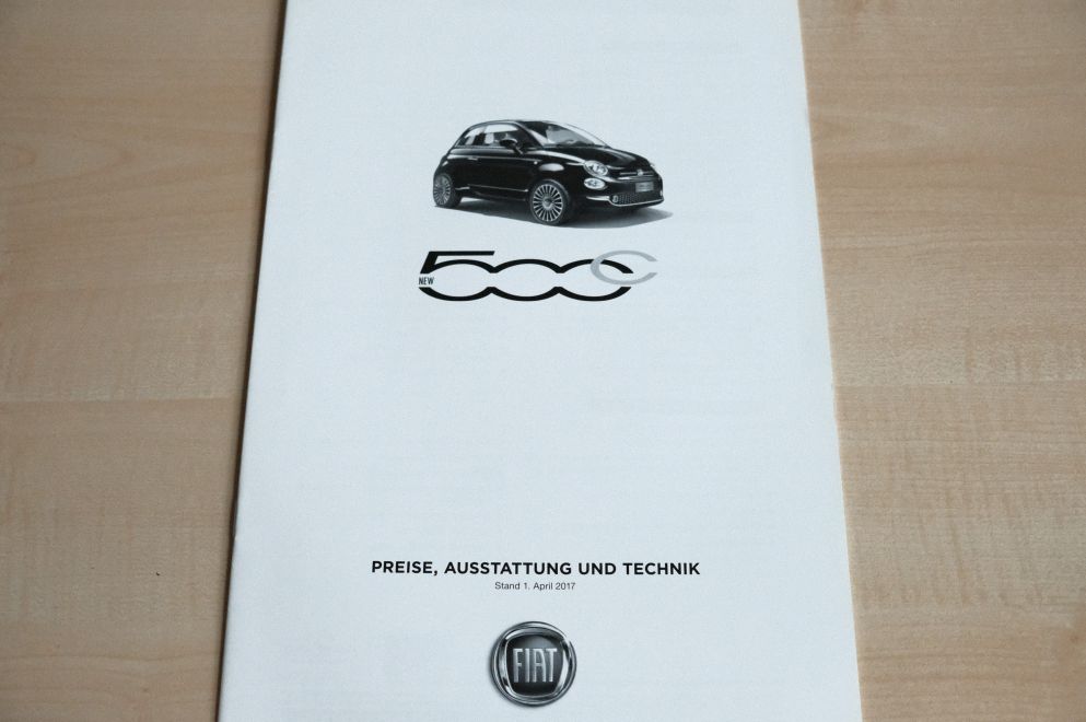 Fiat 500 C - Preisliste & Extras - Prospekt 04/2017