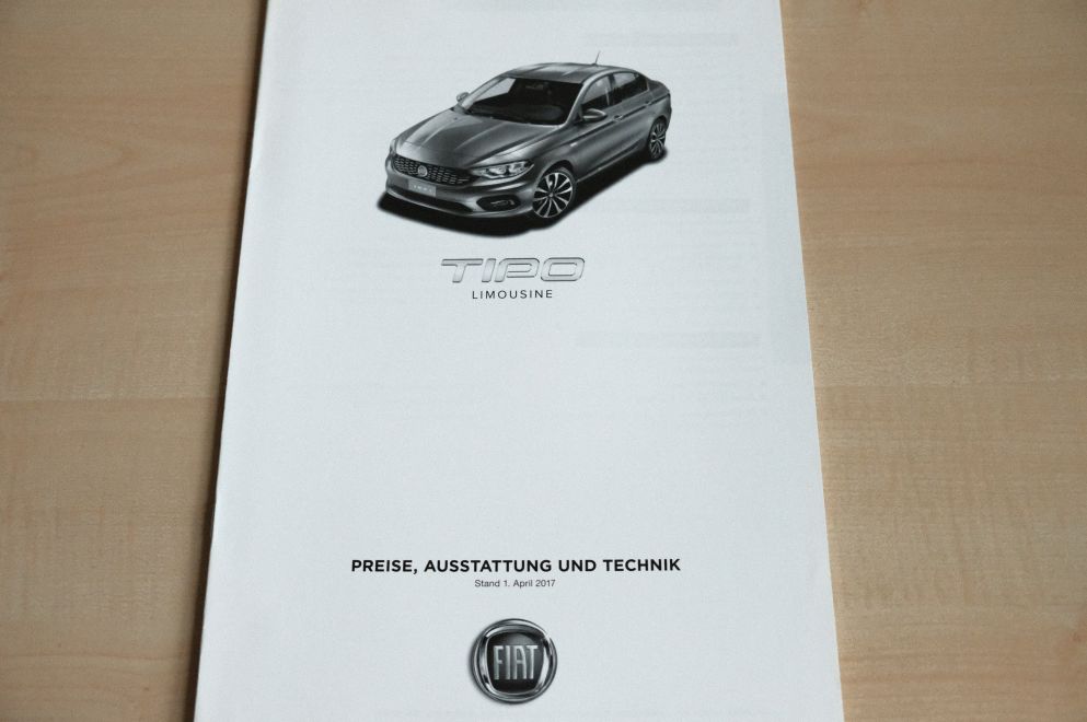 Fiat Tipo - Limousine - Preisliste & Extras - Prospekt 04/2017