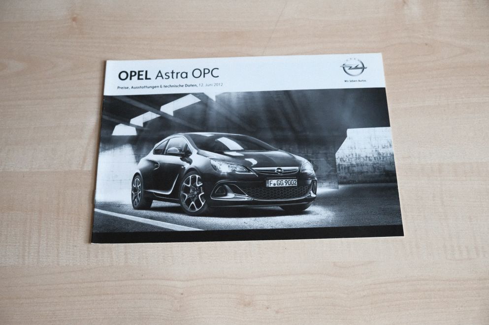 Opel Astra OPC - Preisliste & Extras - Prospekt 06/2012