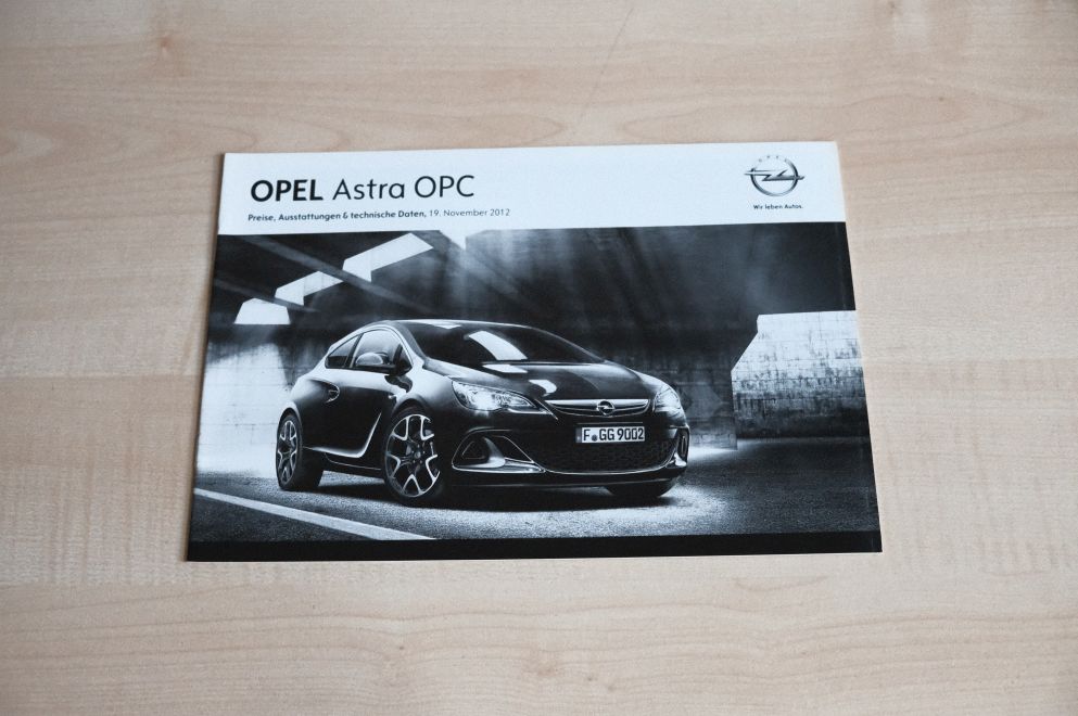 Opel Astra OPC - Preisliste & Extras - Prospekt 11/2012
